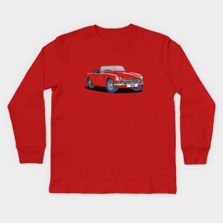MGB Vintage Car in Red Kids Long Sleeve T-Shirt